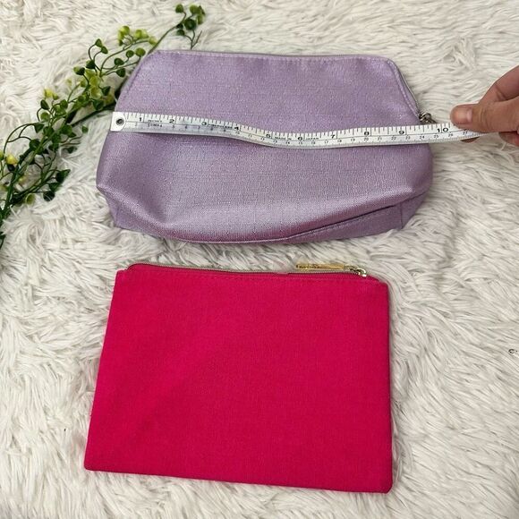 Lancome 2 piece lot Makeup Cosmetic zip organizer‎ Pouch Bags lavender pink NEW - Picture 7 of 9